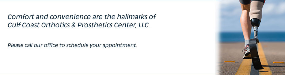 Comfort and convenience are the hallmarks of Gulf Coast Orthotics & Prosthetics Center, LLC. We are located in the Venice Healthpark which is a comprehensive outpatientmedical facility. With ample parking and valet services up until 1pm. Please call our office to schedule your appointment. 